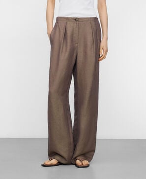 Pantalon droit &agrave; pinces