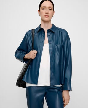 Leather-Non-Leather overshirt