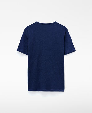 T-shirt de corte regular em linho europeu