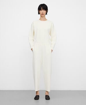 Piqué knit rolled neck sweater woman