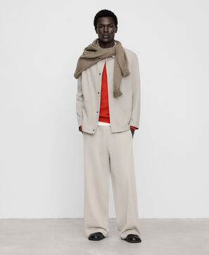 Wool and cotton crew collar sweater