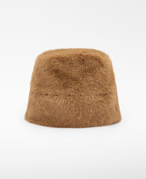 Faux fur pillbox hat