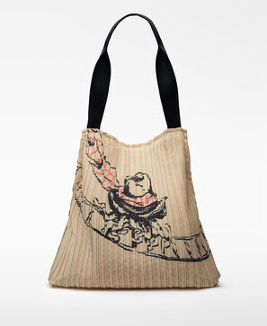 Mala shopper grande em crinkle estampado para mulher