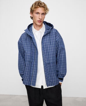 Checkered hooded jacket