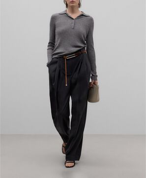 Polo canal&eacute; lana merino mujer