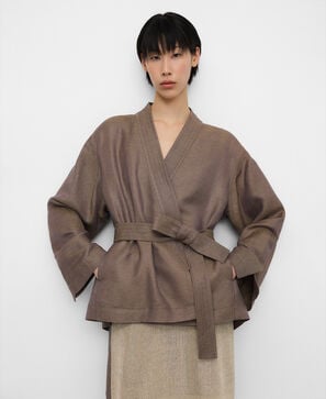 Wrap short kimono jacket