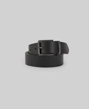 Leather belt with logo man