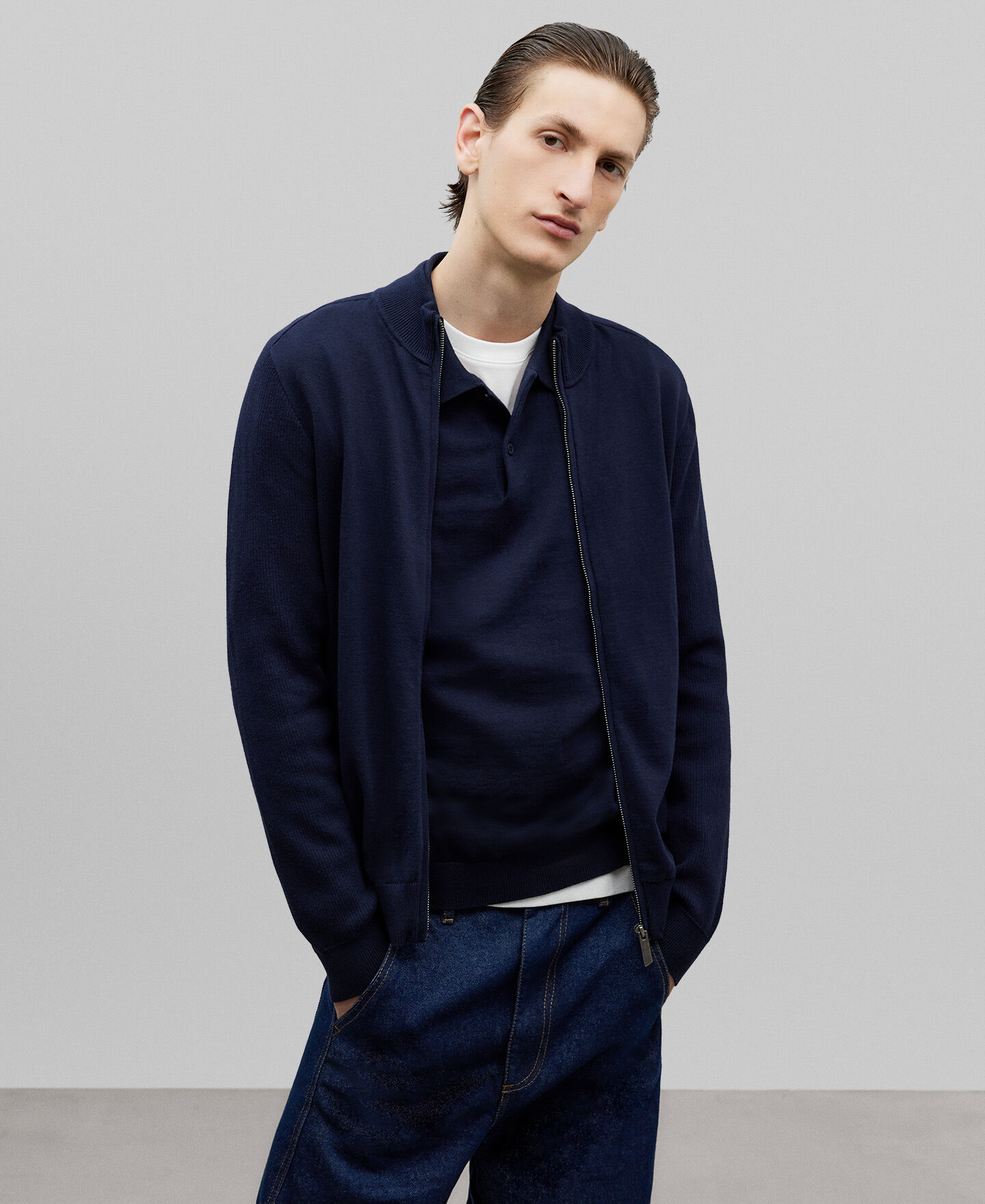 Navy cotton cardigan uk online