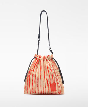 Mala a tiracolo pequena em crinkle bicolor para mulher