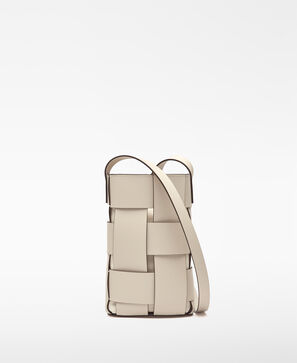 Mala a tiracolo pequena entrançada em pele para mulher