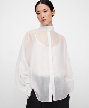 Camisa amplia semitransparente mujer