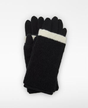 Convertible knit gloves woman