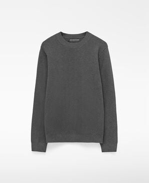 Organic cotton structured knit sweater