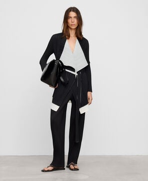 Crinkle straight trousers