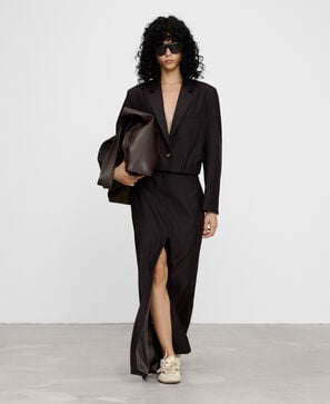 Short tailored blazer with elastic hem