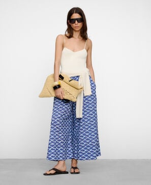Bedruckte Culotte-Hose aus Baumwolle
