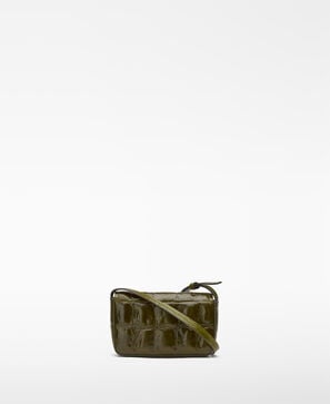 Mica croc-effect mini crossbody