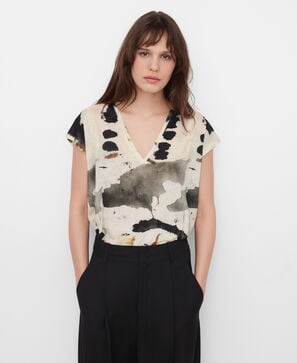 Camiseta estampada lino europeo