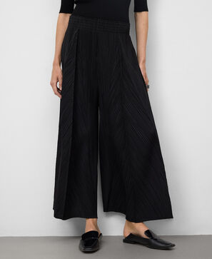 Pantalón palazzo crinkle mujer