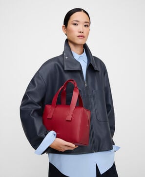 Mica leather bowling bag