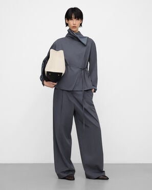 Straight pleated trousers