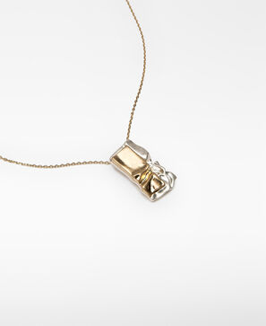 Double-lacquered piece necklace woman