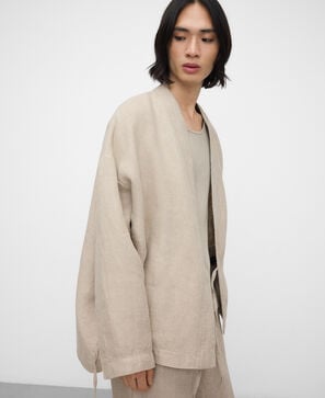 Washed-effect ribbed T-shirt