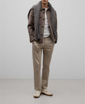 Microtextured chino trousers man