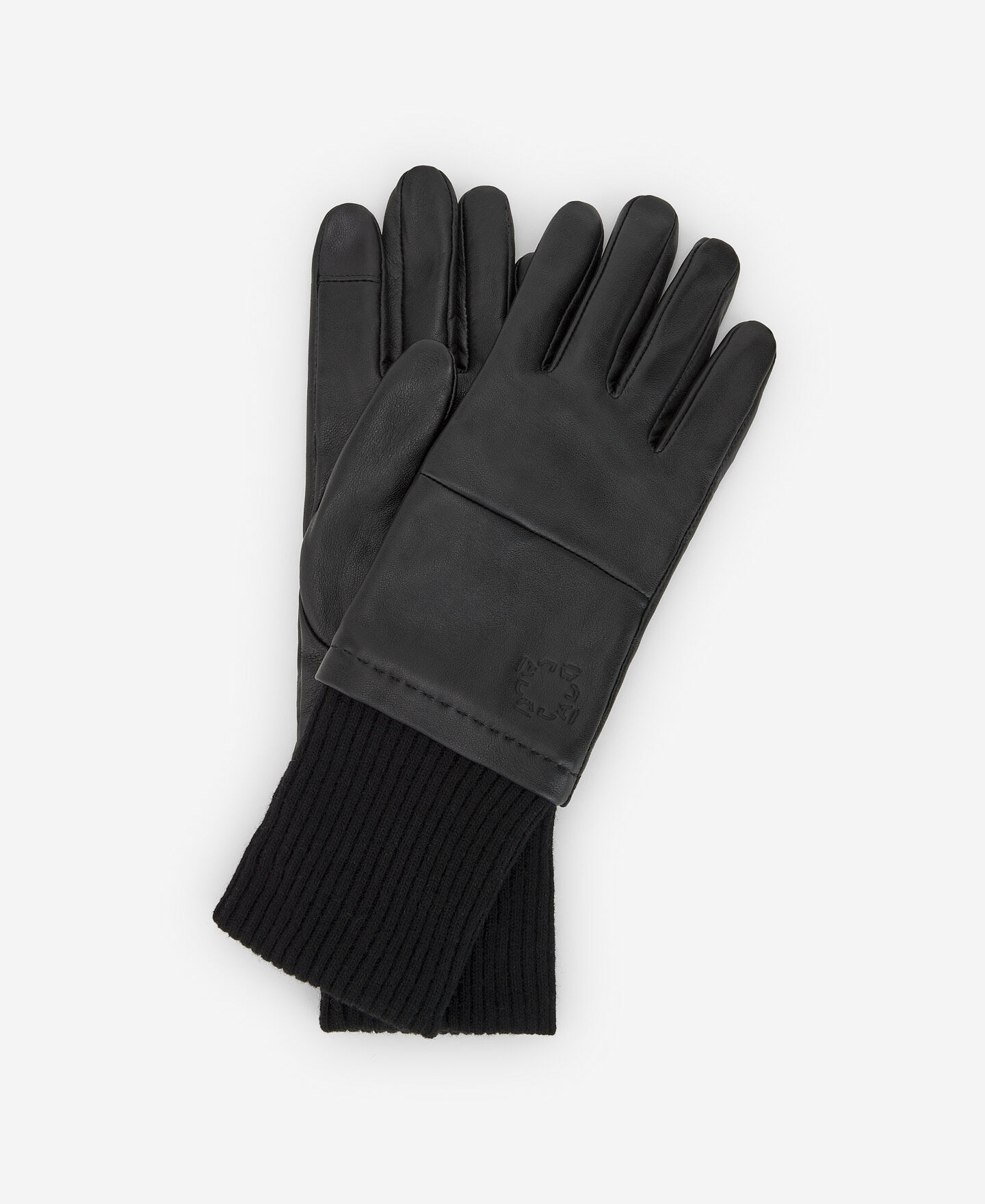 Black sheepskin top gloves women