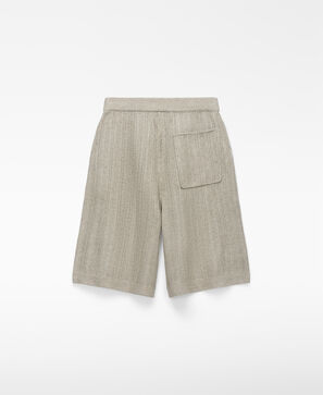 Raffia texture oversize bermuda shorts