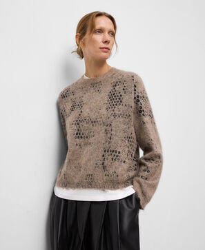 Jacquard knit sweater woman