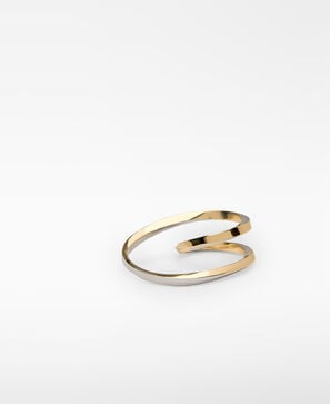 Two-tone double finger ring