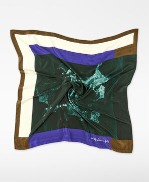 Silk printed maxi scarf woman