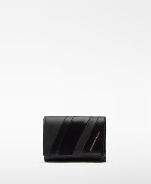 Monedero solapa patchwork piel mujer