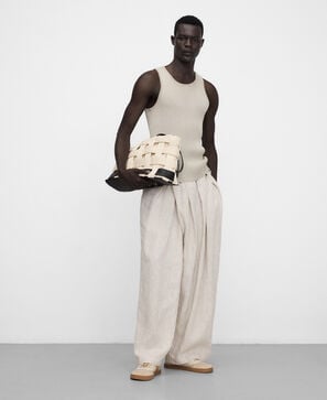 Washed-effect ribbed T-shirt