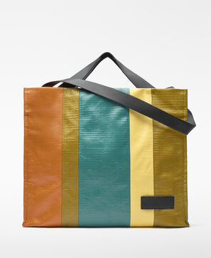 Maxi-sac cabas ray&eacute; multicolore en toile