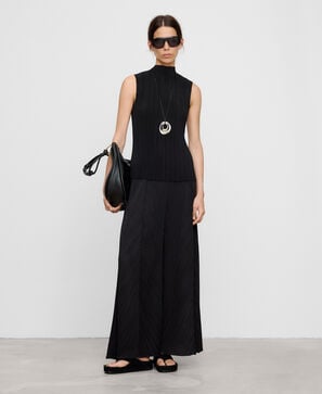 Crinkle palazzo trousers
