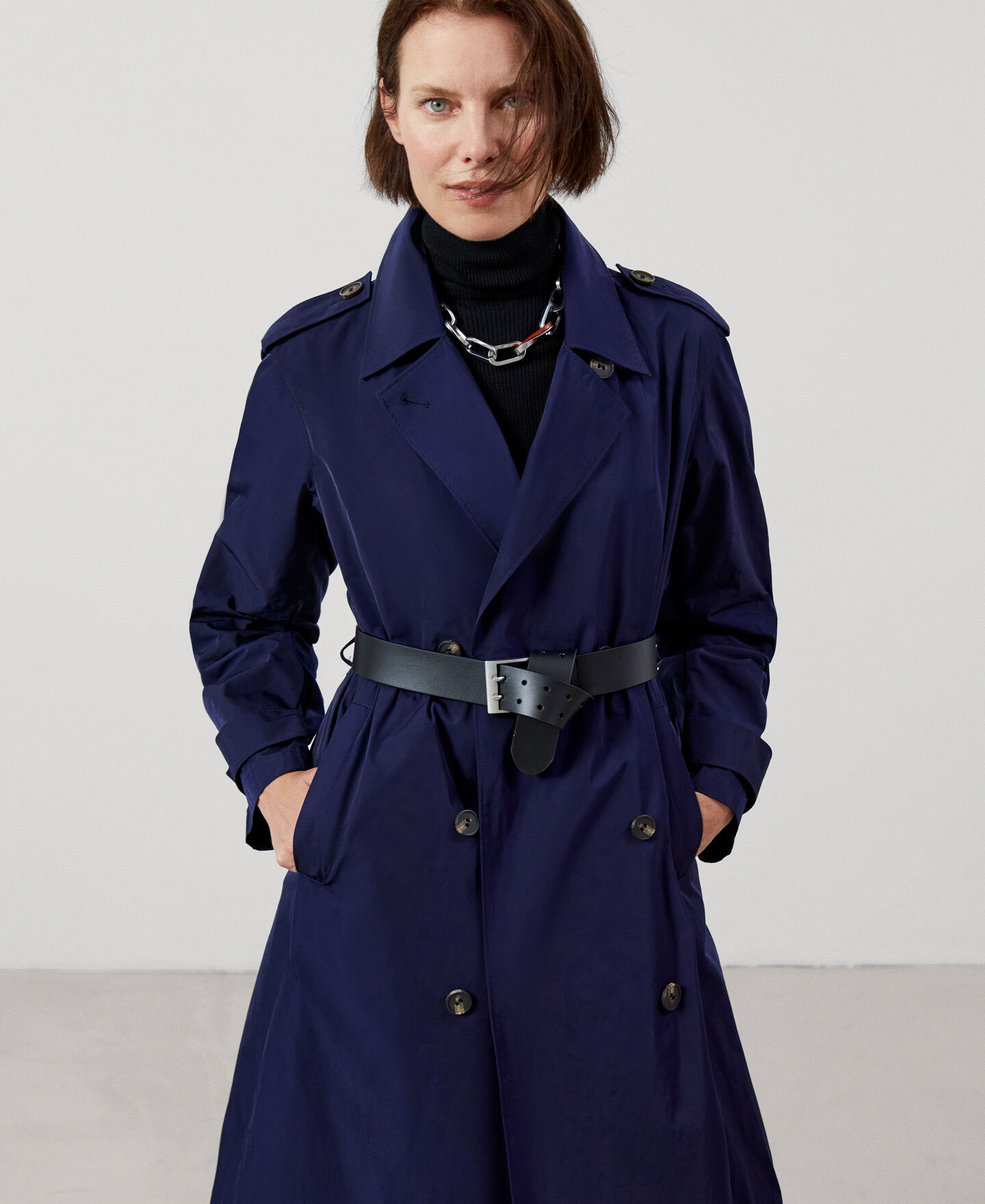 Black 44                  EU discount 68% WOMEN FASHION Coats Combined Adolfo Dominguez Long coat 