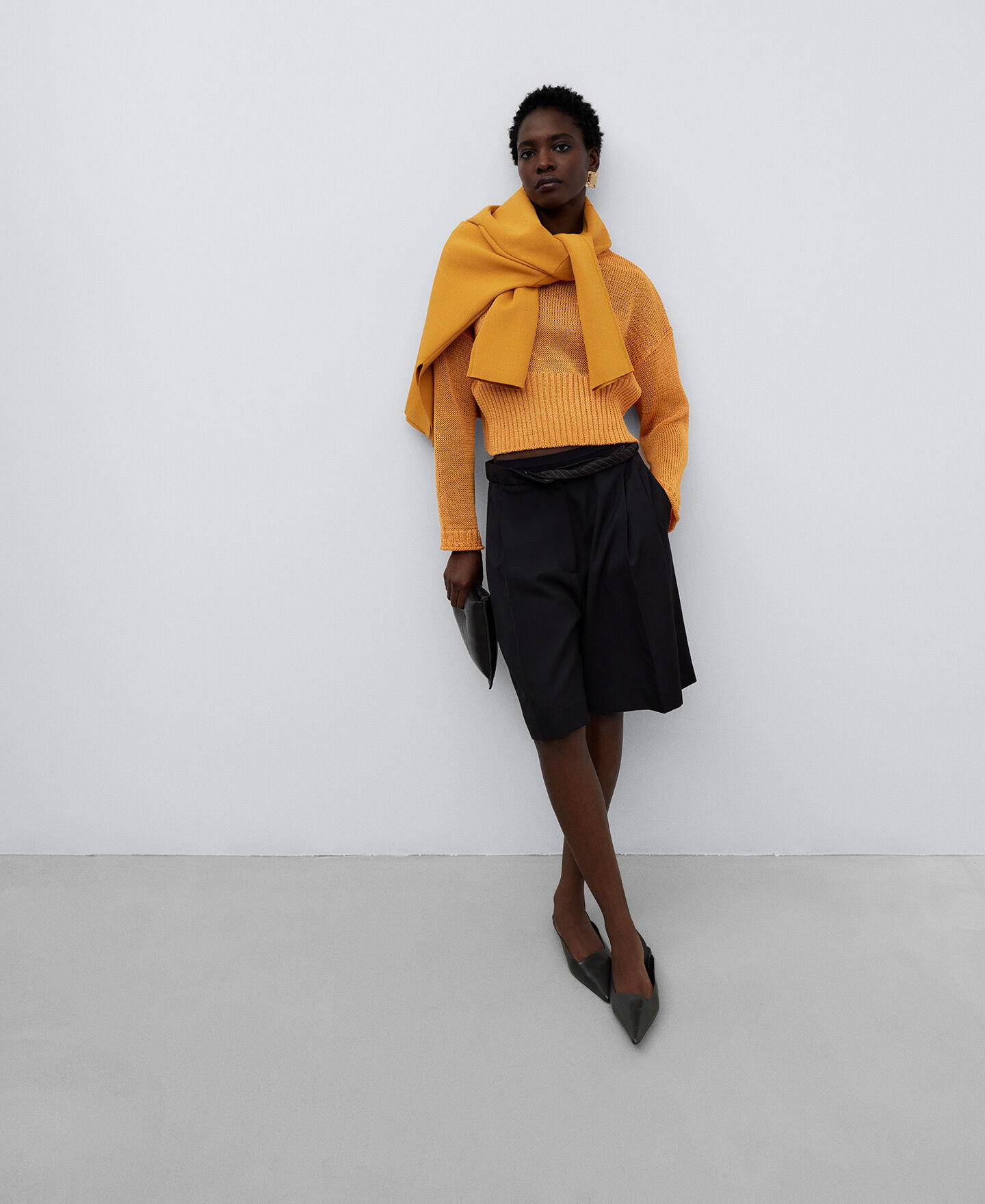 Grey sweater deals yellow skirt