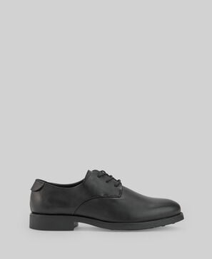 Black responsible leather derby shoe man