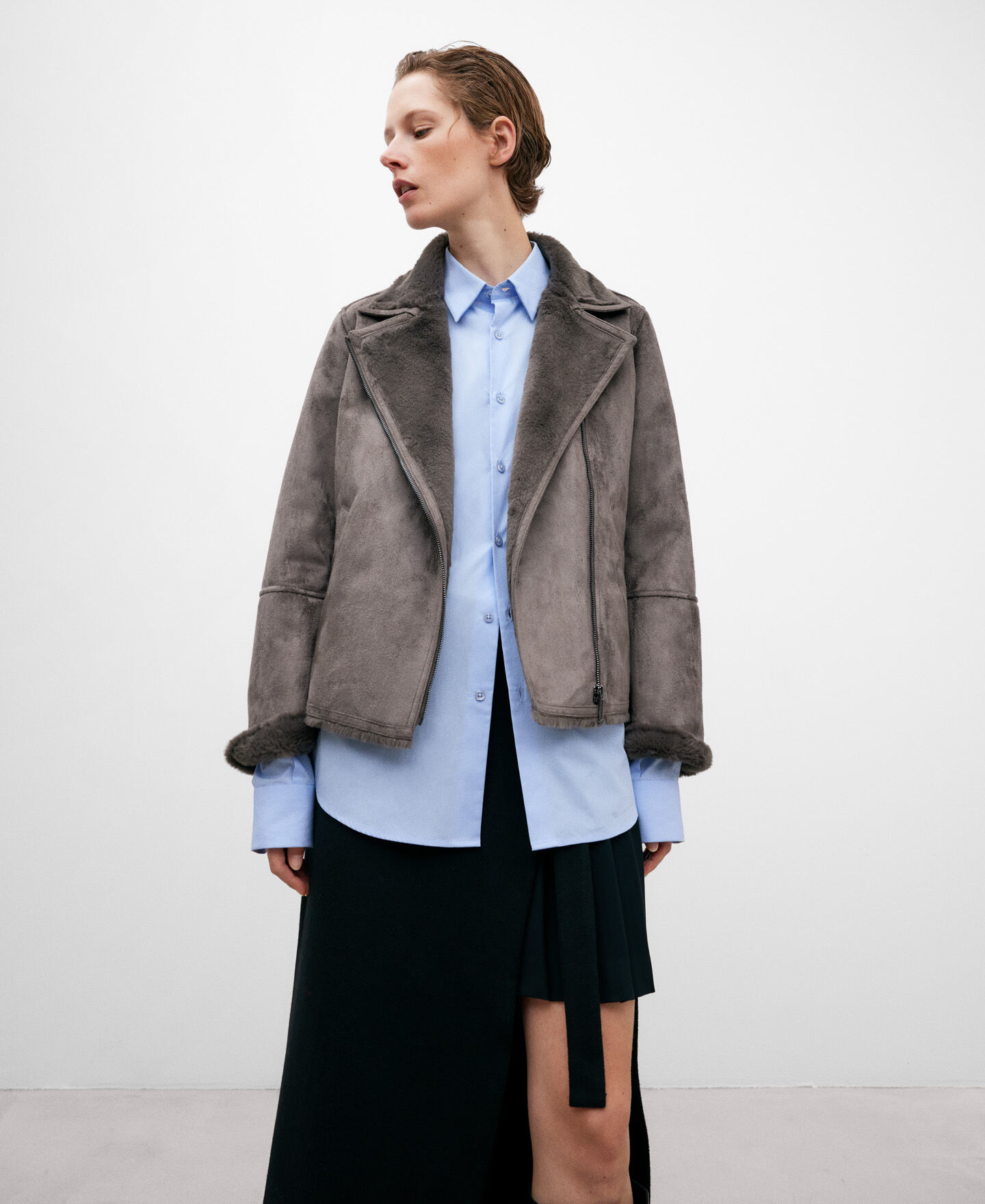 Fur biker jacket on sale womens