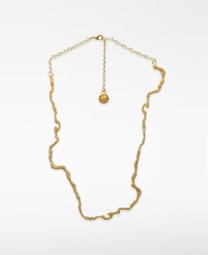 Asymmetric textured necklace woman