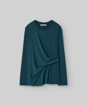 Draped gesture T-shirt woman