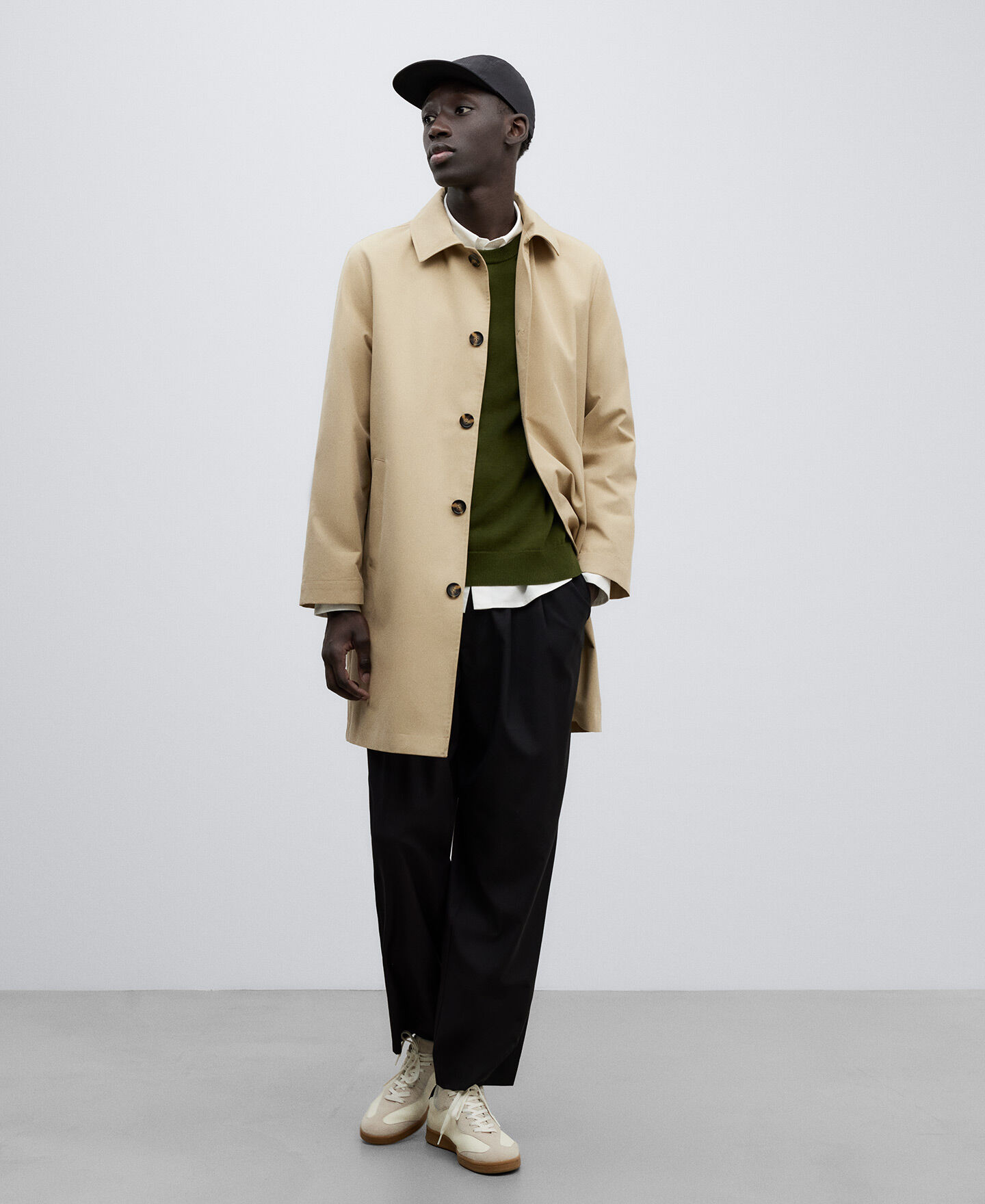 Wide lapel discount trench coat