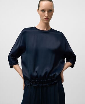 Top fluido satinado mujer