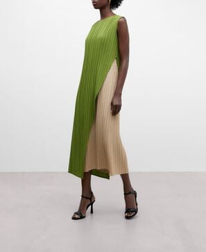 Crinkle overlay dress