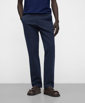 Cotton poplin straight trousers