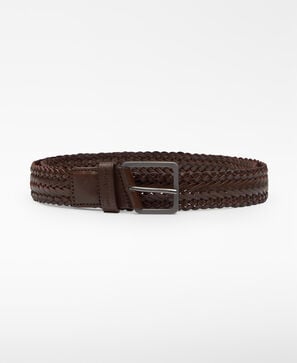 Braided leather belt man