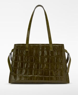 Mica croc-effect citybag