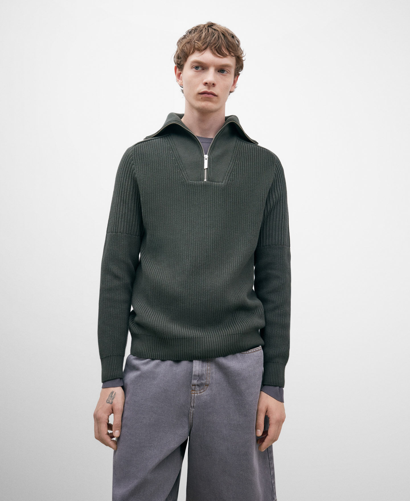 Half zip turtleneck sweater sales